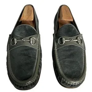 Gucci | Shoes | Gucci Horsebit Gray Accent Velvet Patent  display picture 2